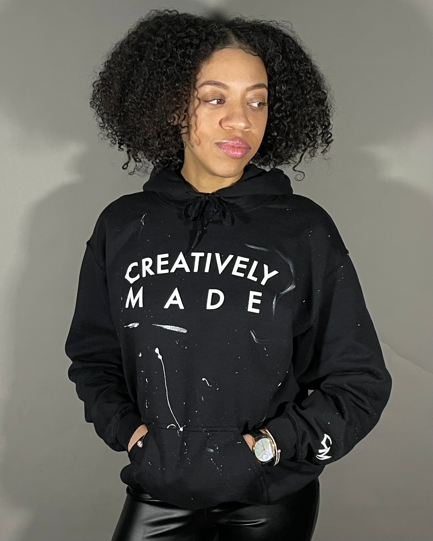 Hand-Painted Hoodie (Black)