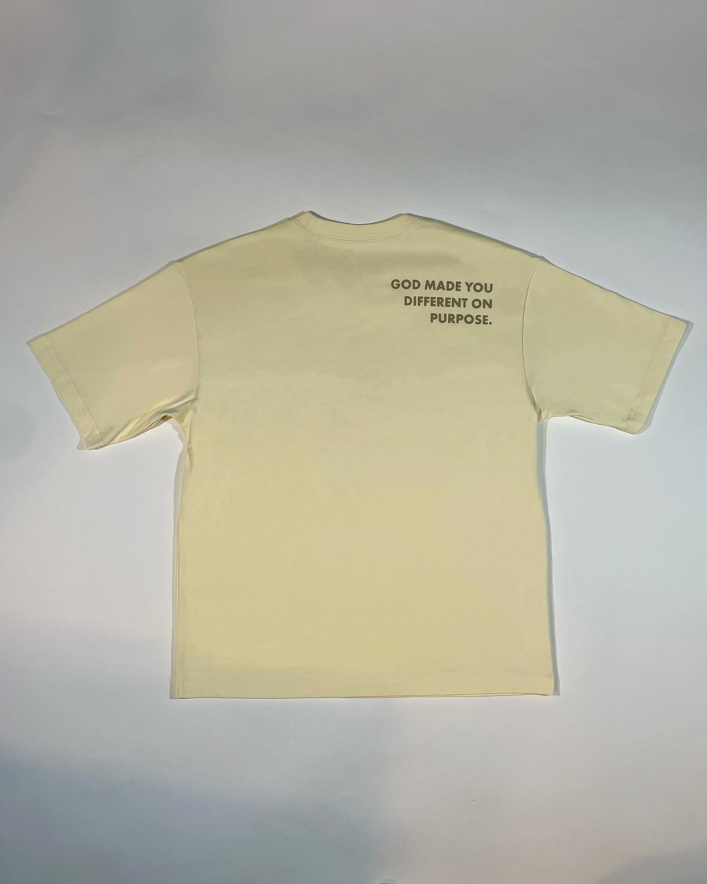 ‘God Made You Different’ Oversized Tee — Pure Cream