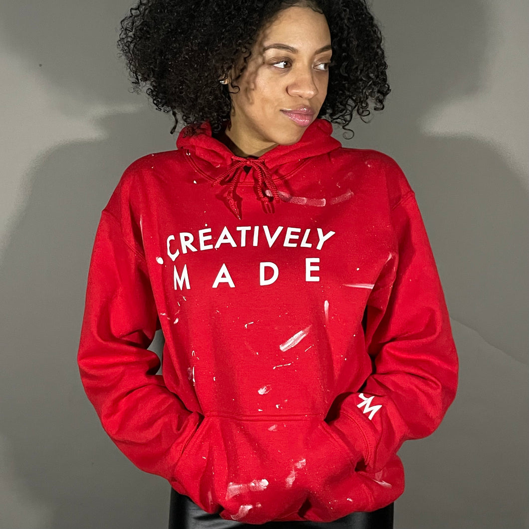 Creatively Made Hand-Painted Hoodie (Red)