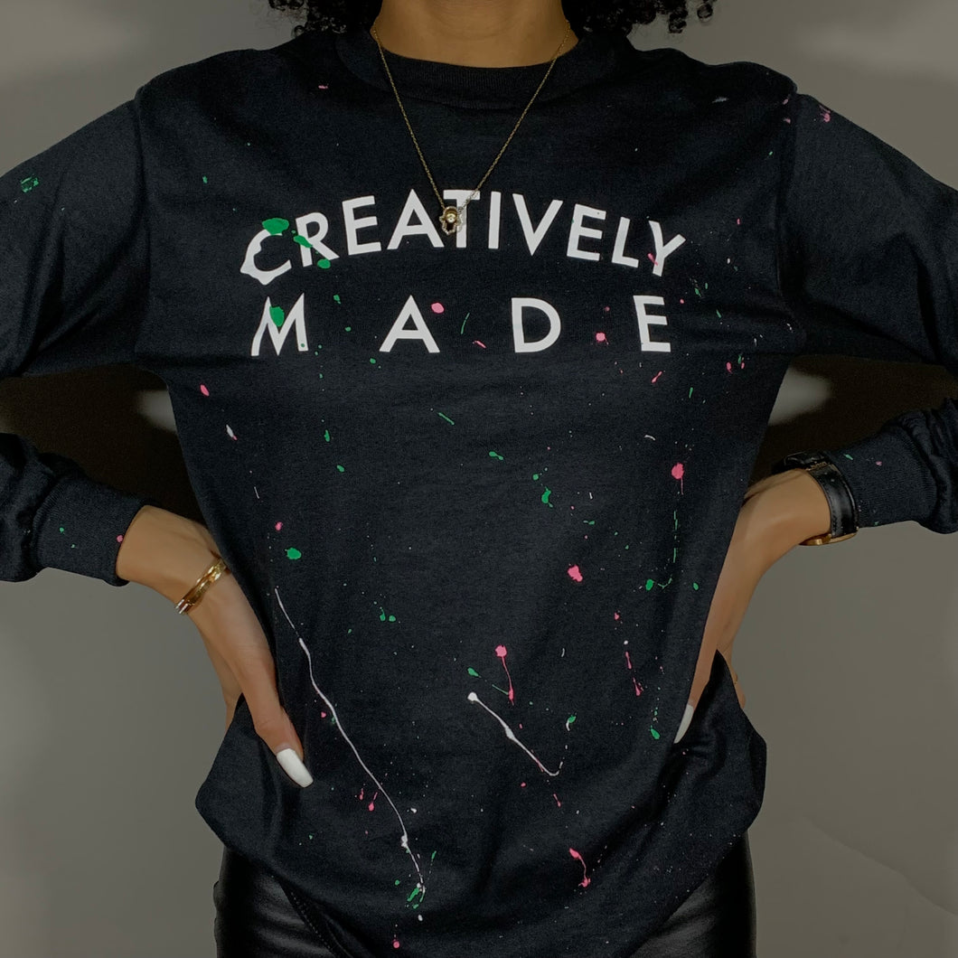 Creatively Made Hand-Painted Tee (Black)