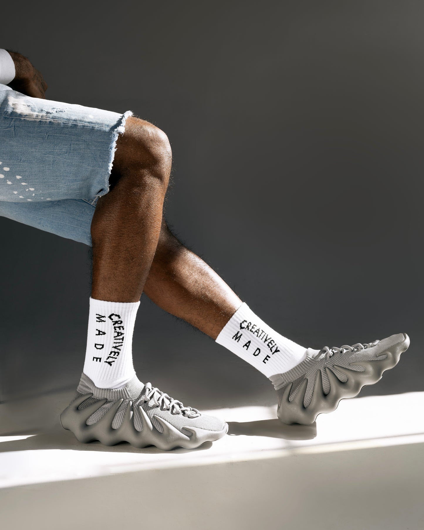 Uniquely Made Crew Socks (White)
