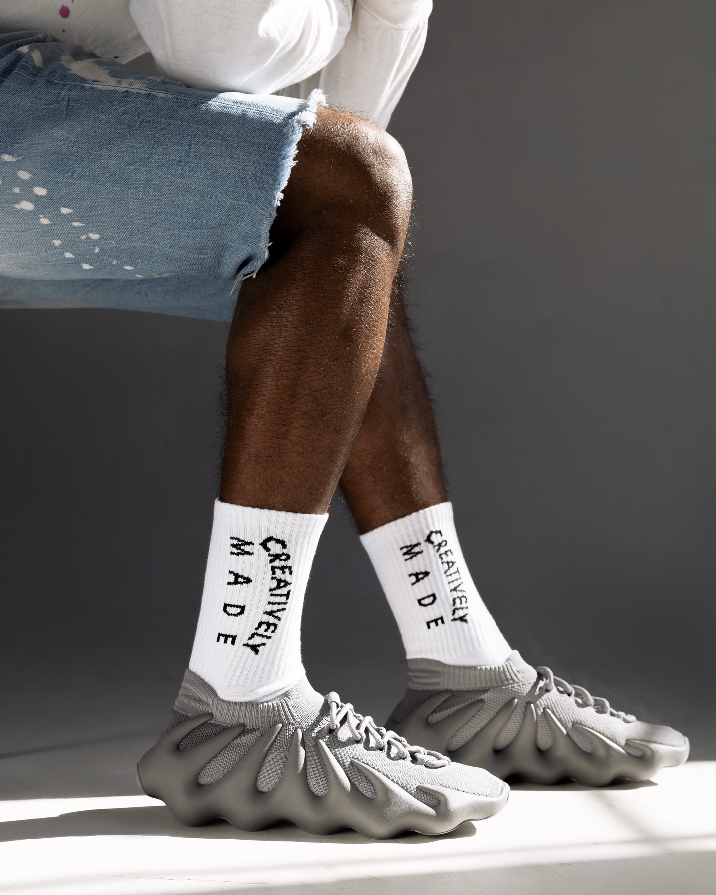 Uniquely Made Crew Socks (White)