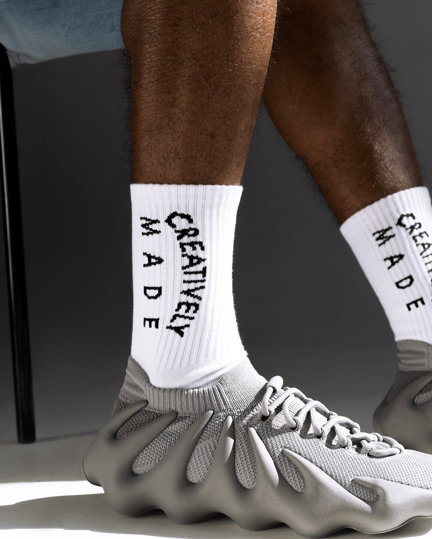 Uniquely Made Crew Socks (White)